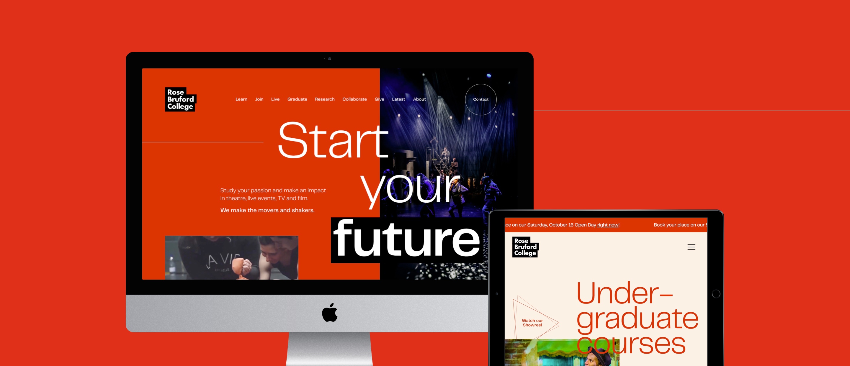 Rose Bruford College – Design, Development, SEO, CMS, Mobile Website, Visual Identities